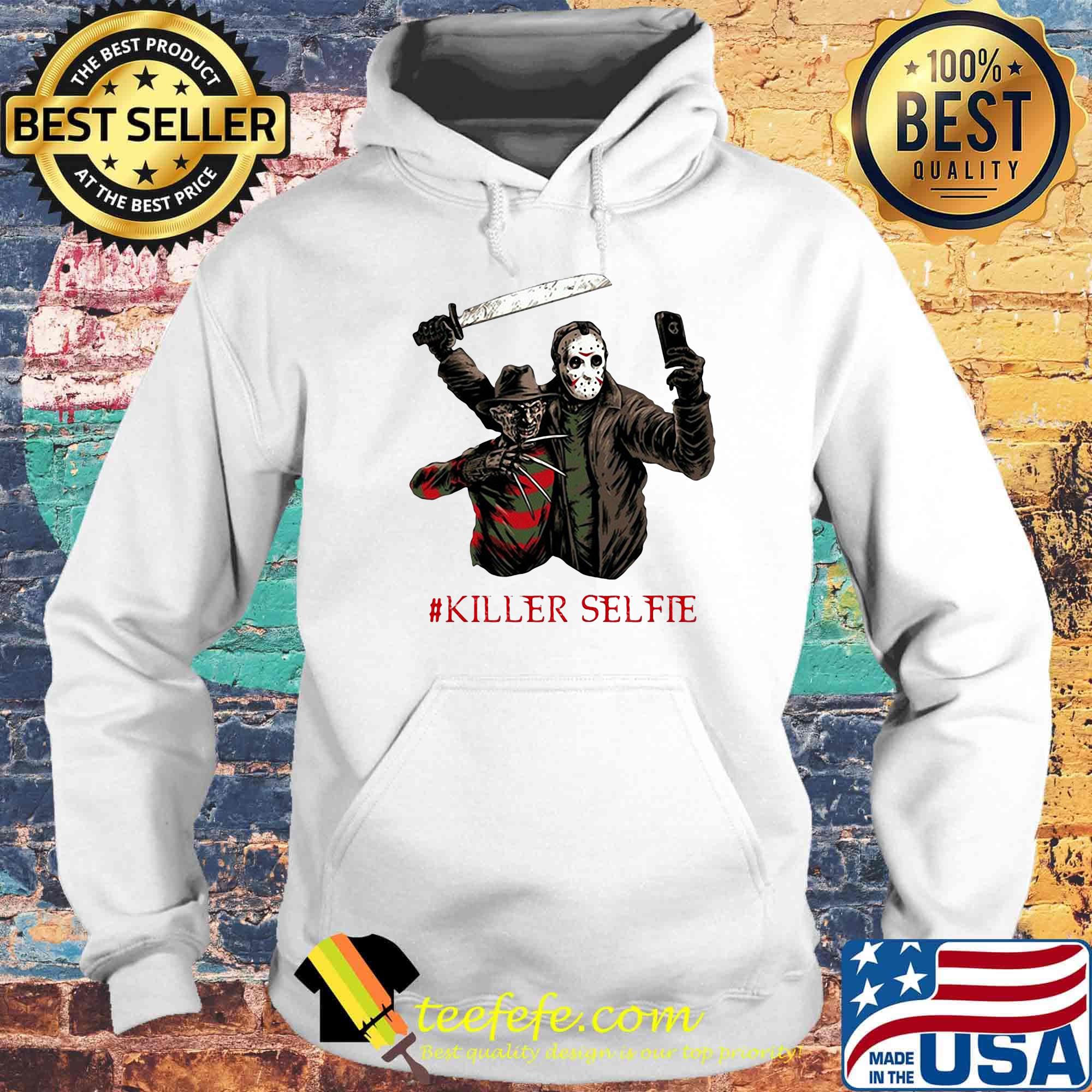 Halloween freddy krueger vs jason killer selfie s Hoodie Halloween freddy krueger vs jason killer selfie s Hoodie