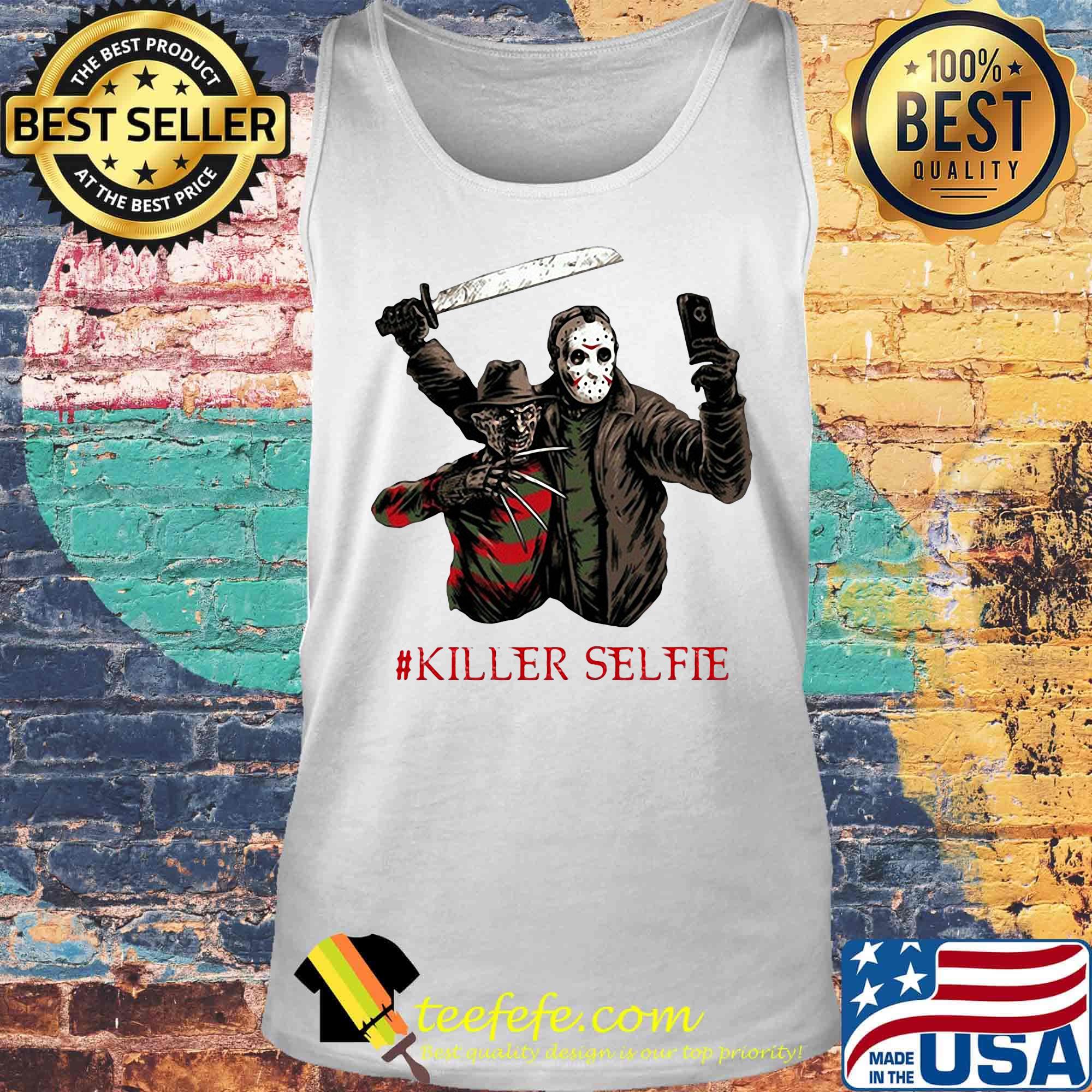 Halloween freddy krueger vs jason killer selfie s Tank top Halloween freddy krueger vs jason killer selfie s Tank top