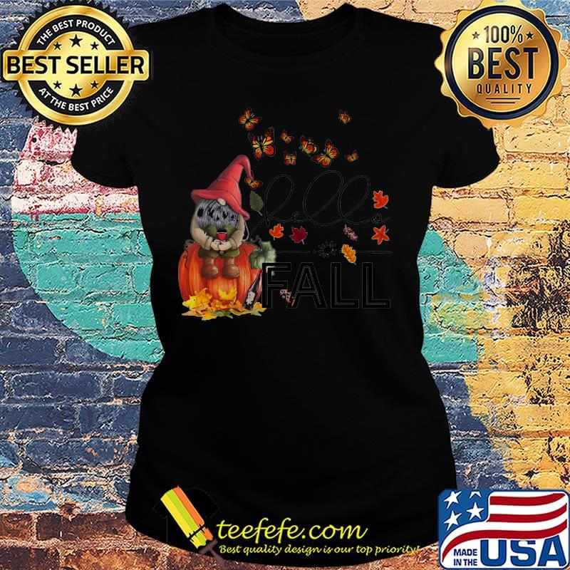 Halloween gnomes and butterflies drink wine fall maple leaves s Ladies tee Halloween gnomes and butterflies drink wine fall maple leaves s Ladies tee