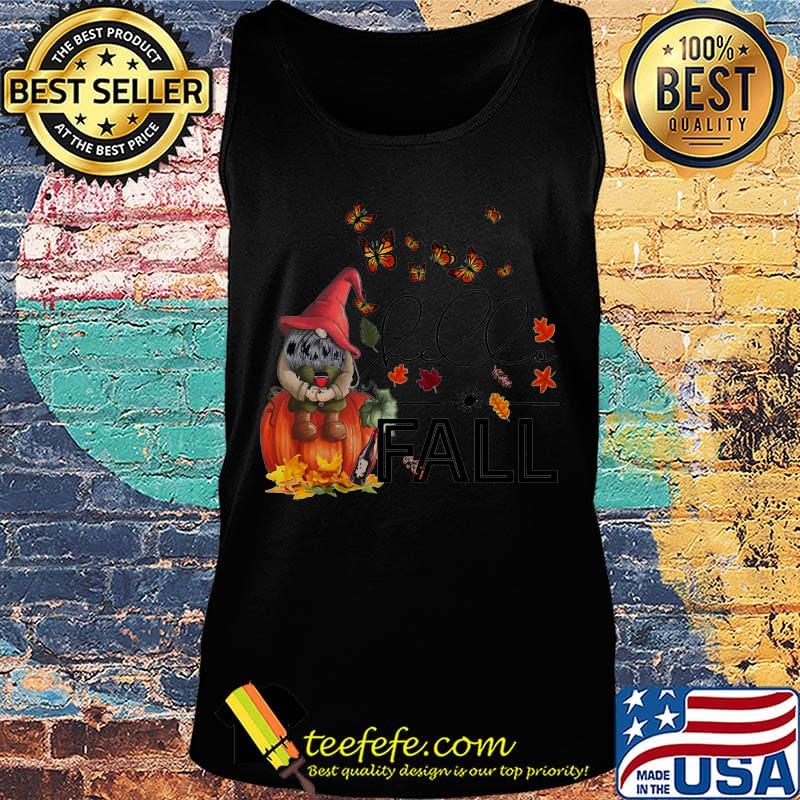 Halloween gnomes and butterflies drink wine fall maple leaves s Tank top Halloween gnomes and butterflies drink wine fall maple leaves s Tank top