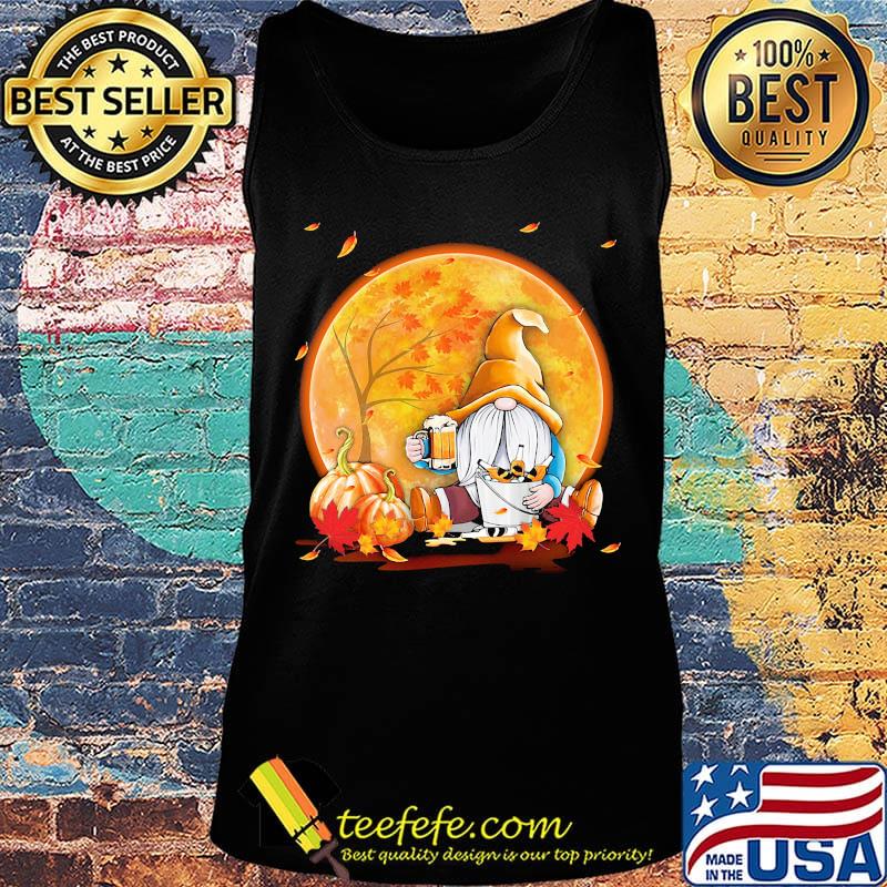 Halloween gnomes drink beer pumpkin maple leaves s Tank top Halloween gnomes drink beer pumpkin maple leaves s Tank top