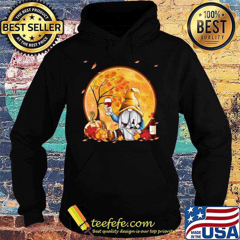 Halloween gnomes drink wine pumpkin maple leaves s Hoodie Halloween gnomes drink wine pumpkin maple leaves s Hoodie
