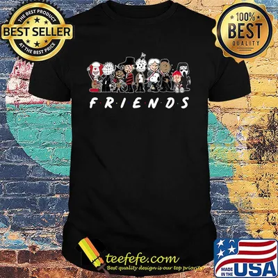 Halloween horror characters chibi friends shirt