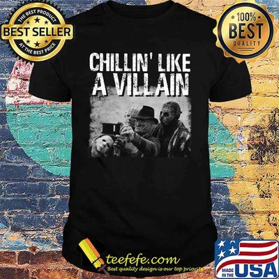 Halloween horror characters chillin like a villain shirt