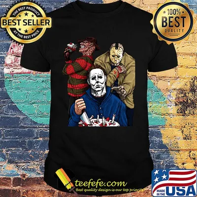 Halloween horror characters  freddy krueger jason voorhees and michael myers shirt