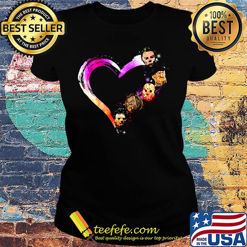 Halloween horror characters heart s Ladies tee Halloween horror characters heart s Ladies tee