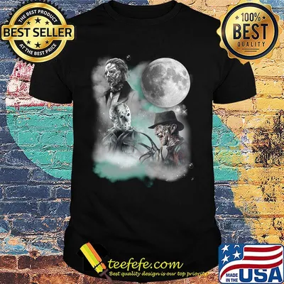 Halloween horror characters moon star shirt