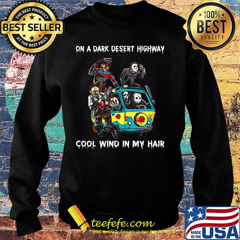 Halloween horror characters on a dark desert highway cool wind in my hair s Sweater Halloween horror characters on a dark desert highway cool wind in my hair s Sweater
