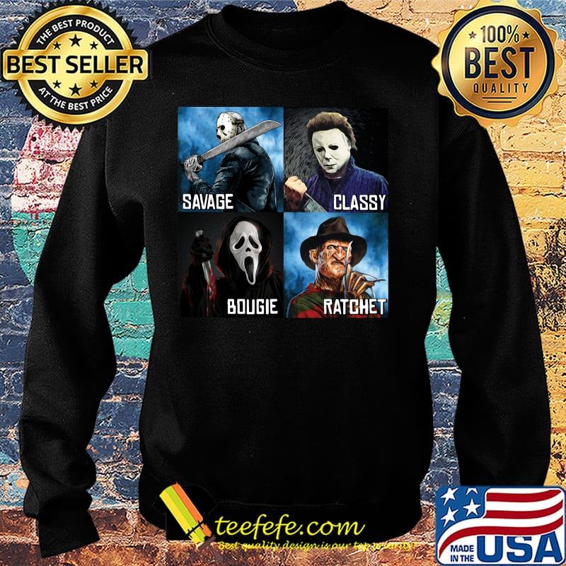 Halloween horror characters savage classy bougie ratchet art s Sweater Halloween horror characters savage classy bougie ratchet art s Sweater