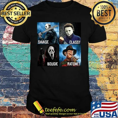 Halloween horror characters savage classy bougie ratchet art shirt