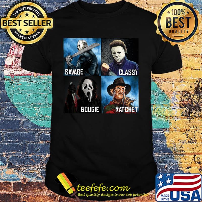 Halloween horror characters savage classy bougie ratchet art shirt Halloween horror characters savage classy bougie ratchet art shirt