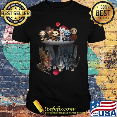 Halloween horror characters water reflection shirt