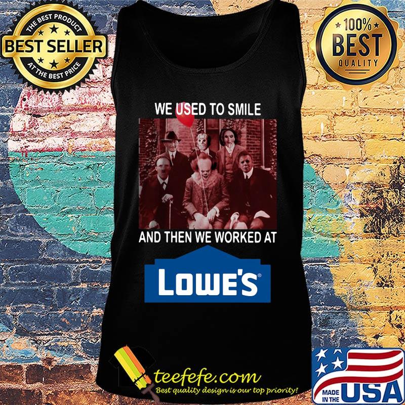 Halloween horror characters we used to smile and then we worked at lowe's logo s Tank top Halloween horror characters we used to smile and then we worked at lowe's logo s Tank top