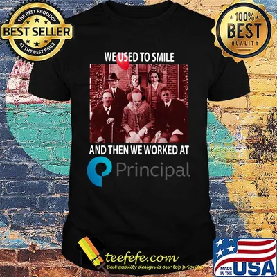 Halloween horror characters we used to smile and then we worked at principal shirt