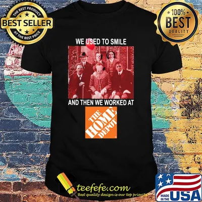 Halloween horror characters we used to smile and then we worked at the home depot shirt