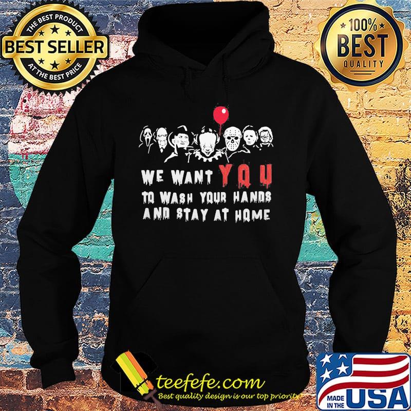 Halloween horror characters we want you to wash your hands and stay at home s Hoodie Halloween horror characters we want you to wash your hands and stay at home s Hoodie