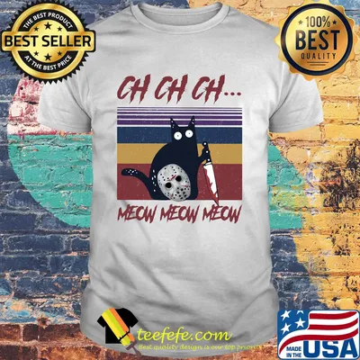 Halloween jason voorhees  cat ch meow vintage retro shirt
