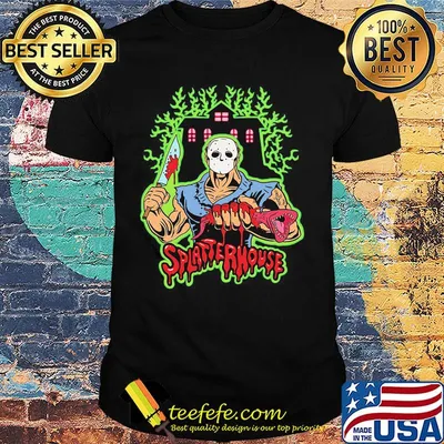 Halloween michael myers holding knife splatterhouse shirt