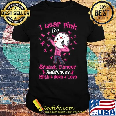 Halloween michael myers i wear pink for breast cancer awareness faith hope love shirt