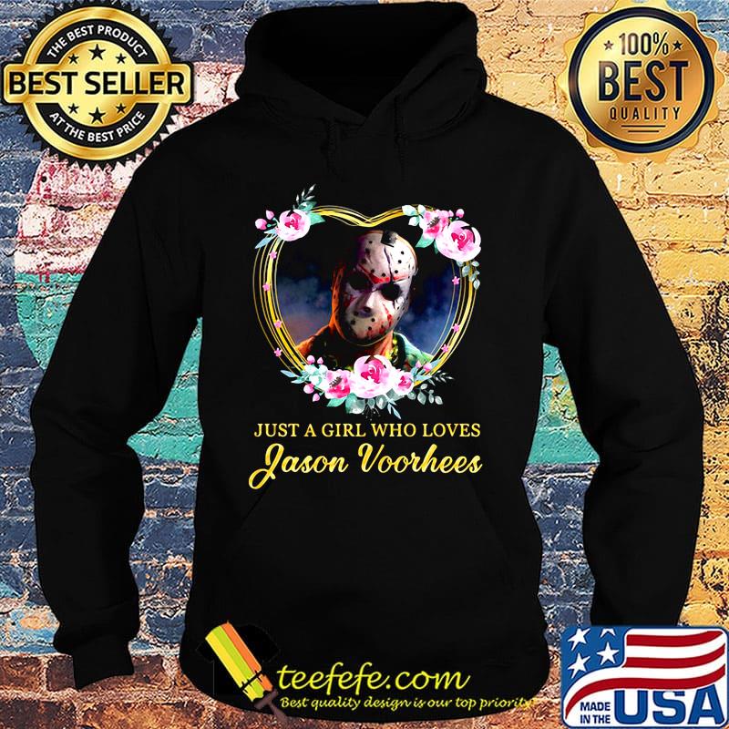Halloween michael myers just a girl who loves jason voorhees flowers heart s Hoodie Halloween michael myers just a girl who loves jason voorhees flowers heart s Hoodie