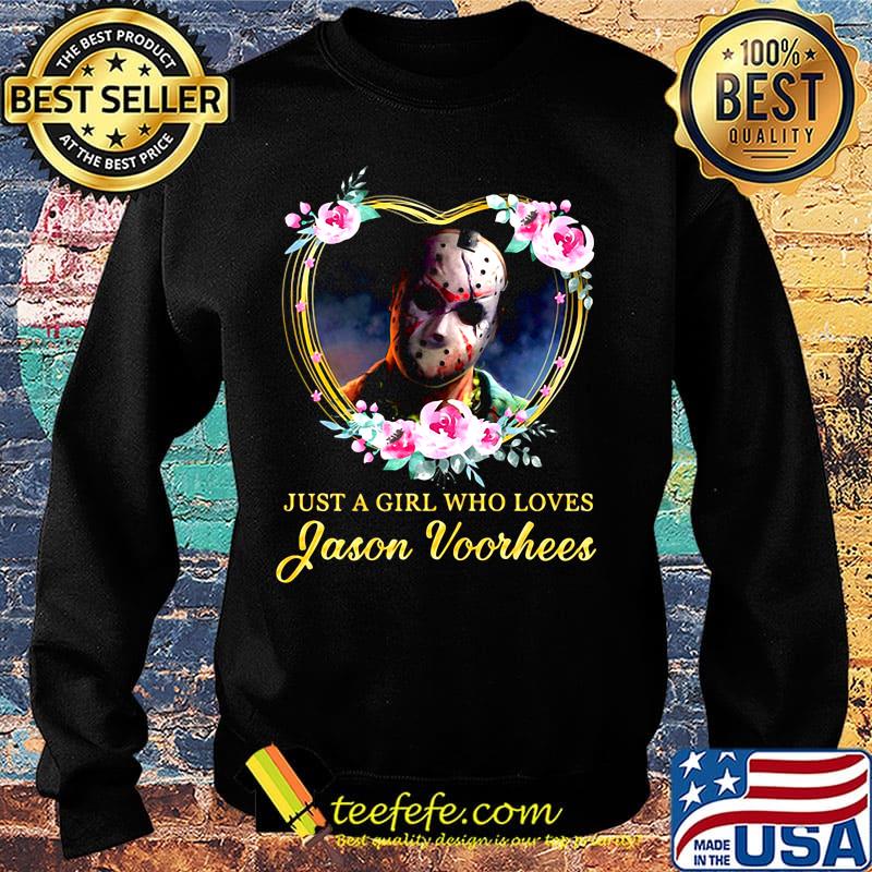 Halloween michael myers just a girl who loves jason voorhees flowers heart s Sweater Halloween michael myers just a girl who loves jason voorhees flowers heart s Sweater