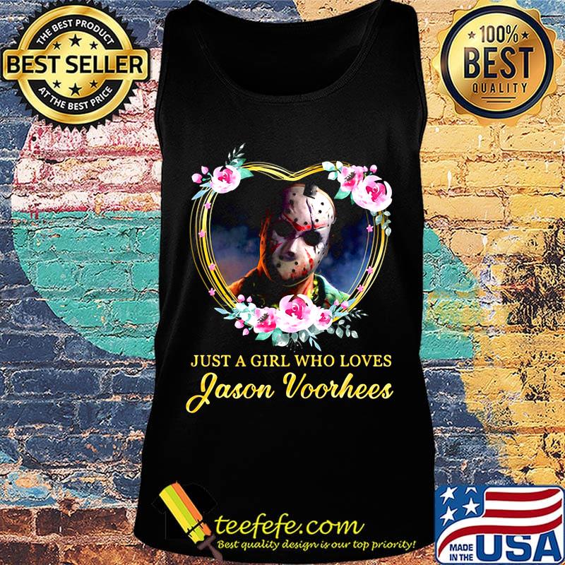 Halloween michael myers just a girl who loves jason voorhees flowers heart s Tank top Halloween michael myers just a girl who loves jason voorhees flowers heart s Tank top
