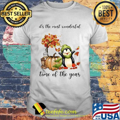 Halloween penguin it's the most wonderful time of the year fall maple leaves shirt
