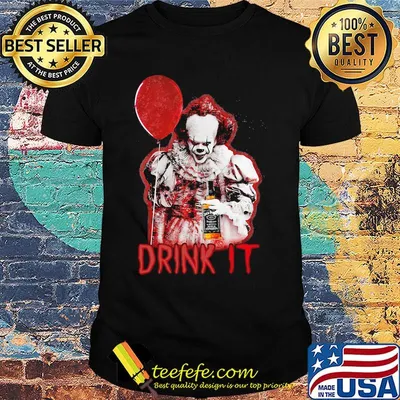 Halloween pennywise holding balloon and wine drink it shirt