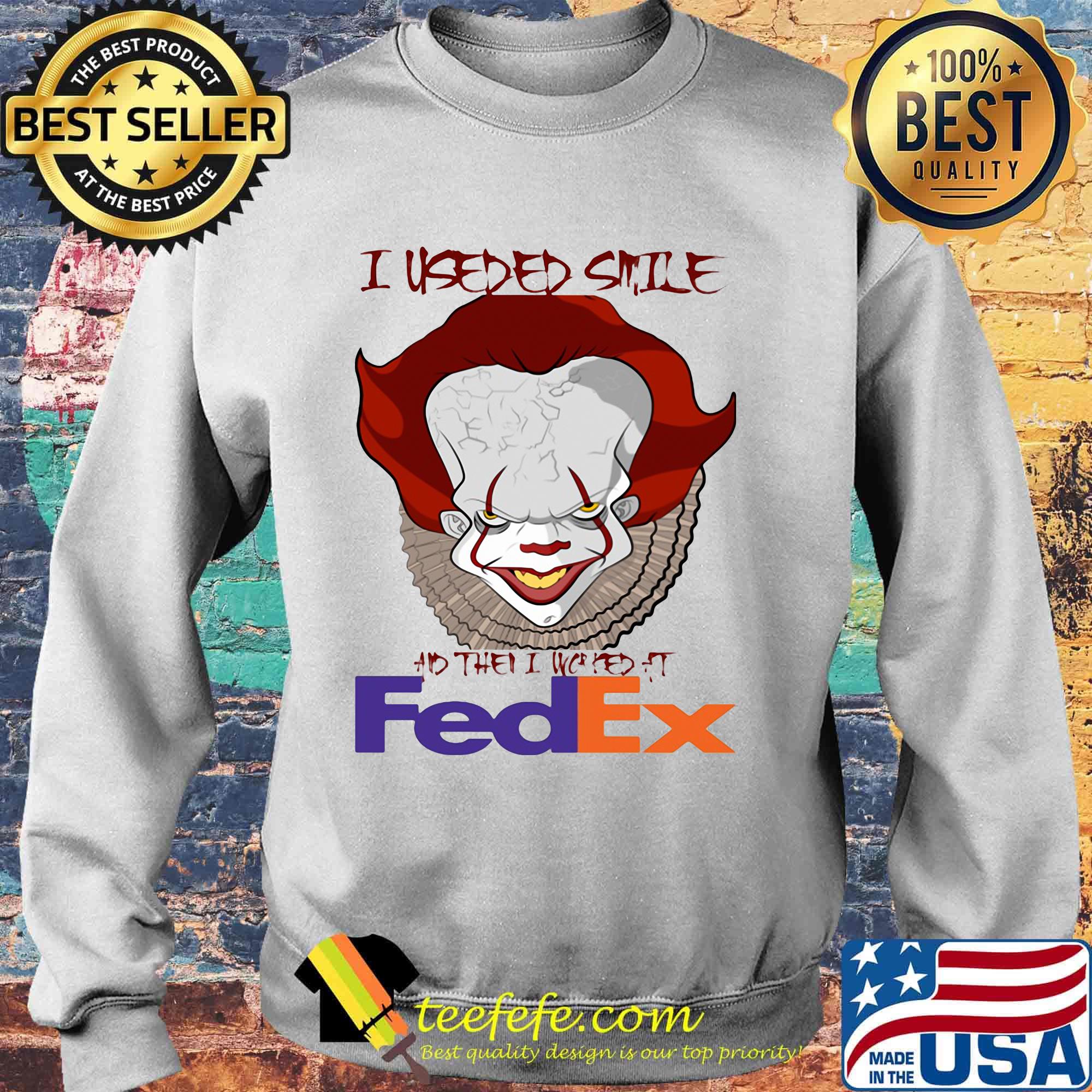 Halloween pennywise i useded smile and then i worked at fedex s Sweater Halloween pennywise i useded smile and then i worked at fedex s Sweater