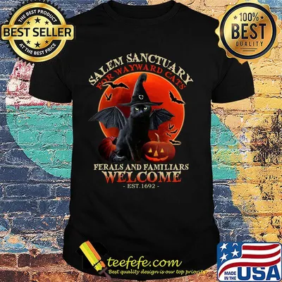 Halloween salem sanctuary for wayward cats ferals and familiars welcome est 1962 shirt
