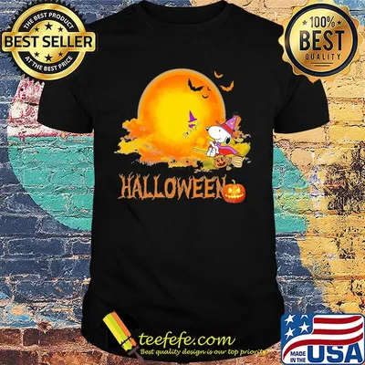 Halloween snoopy and woodstock witch moon shirt