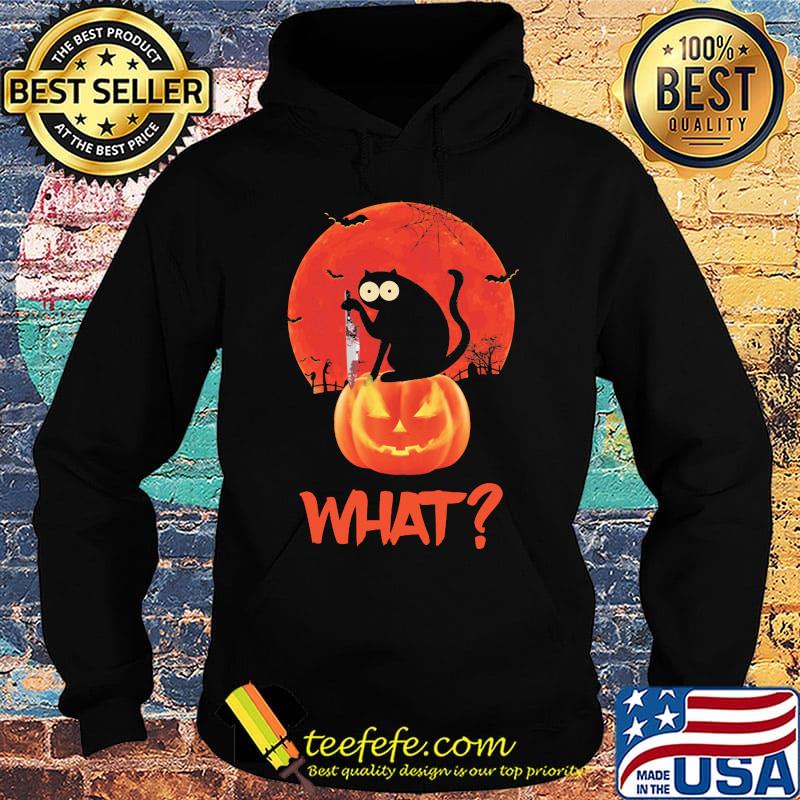 Halloween what cat hold knife pumpkin moon s Hoodie Halloween what cat hold knife pumpkin moon s Hoodie