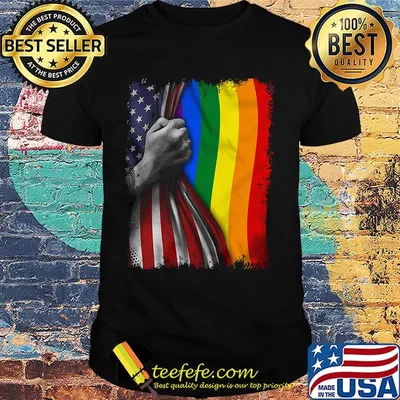 Hand Open American Flag LGBT Flag Shirt