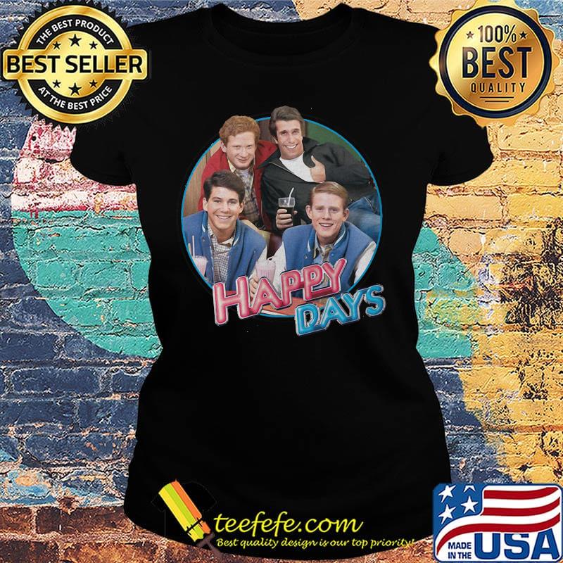 Happy days characters driking retro s Ladies tee Happy days characters driking retro s Ladies tee