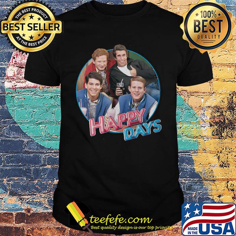 Happy days characters driking retro shirt Happy days characters driking retro shirt