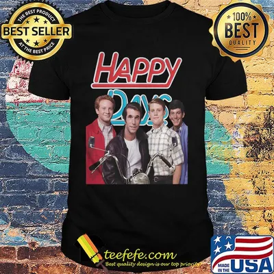 Happy days characters motorbike retro shirt