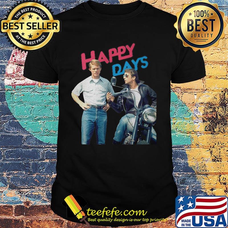 Happy days motorbike characters retro shirt