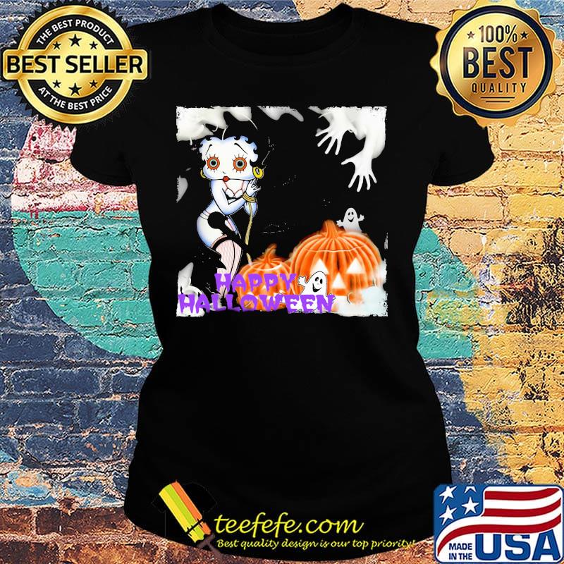 Happy halloween betty boop pumpkin boo s Ladies tee Happy halloween betty boop pumpkin boo s Ladies tee