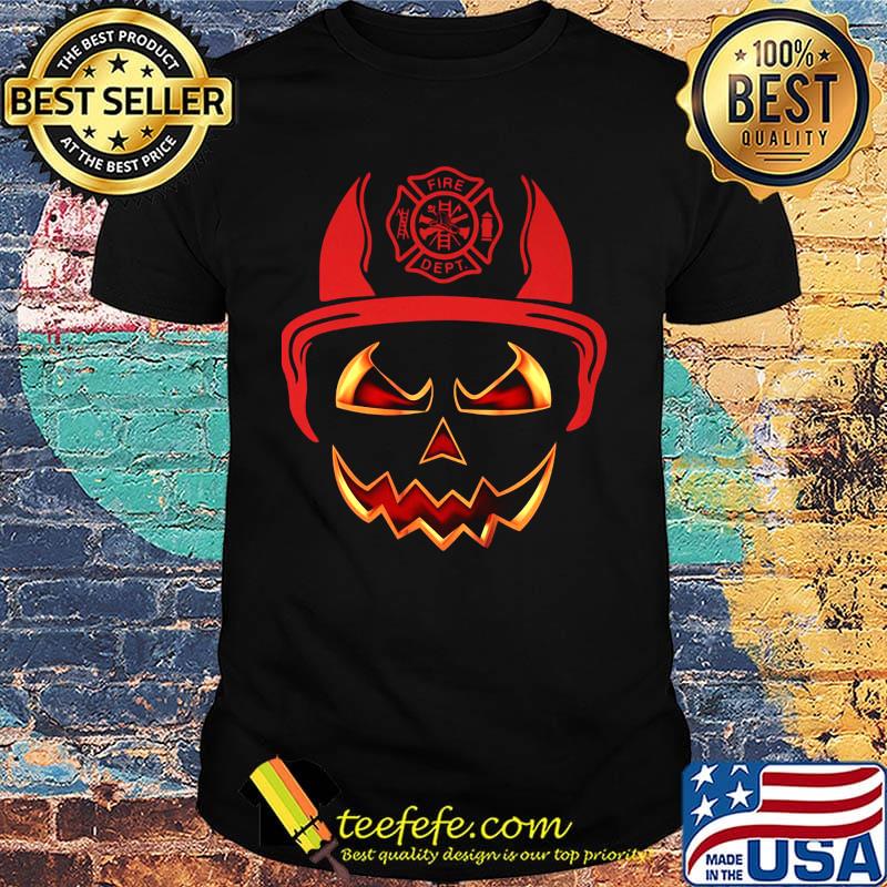 Happy halloween skull firefighter shirt