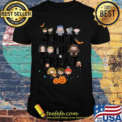 Harry potter characters chibi trick or treat shirt