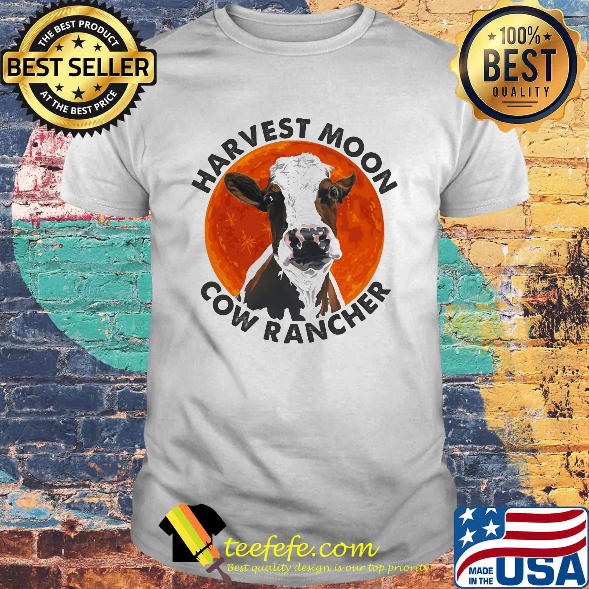 Harvest moon cow rancher sunset shirt