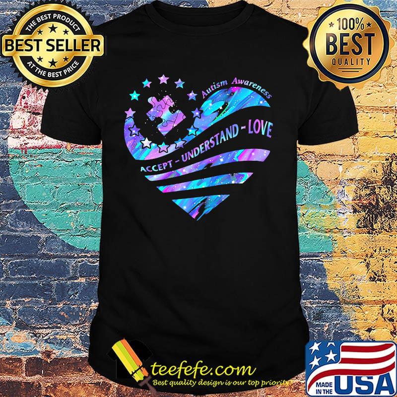 Heart autism awareness accept understand love shirt
