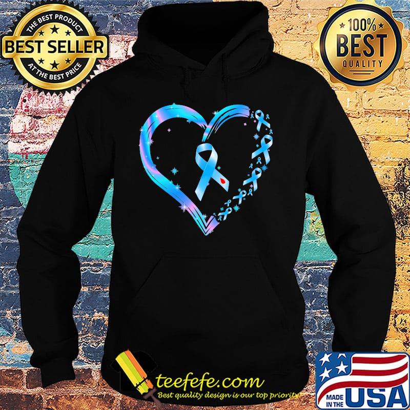 Heart Breast cancer blue s Hoodie Heart Breast cancer blue s Hoodie