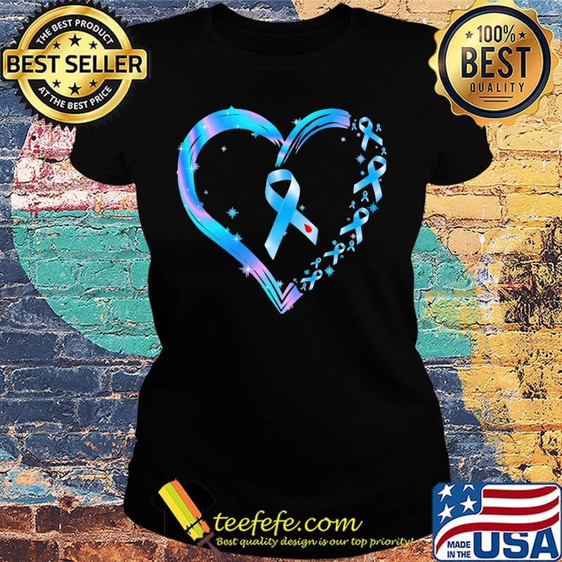 Heart Breast cancer blue s Ladies tee Heart Breast cancer blue s Ladies tee