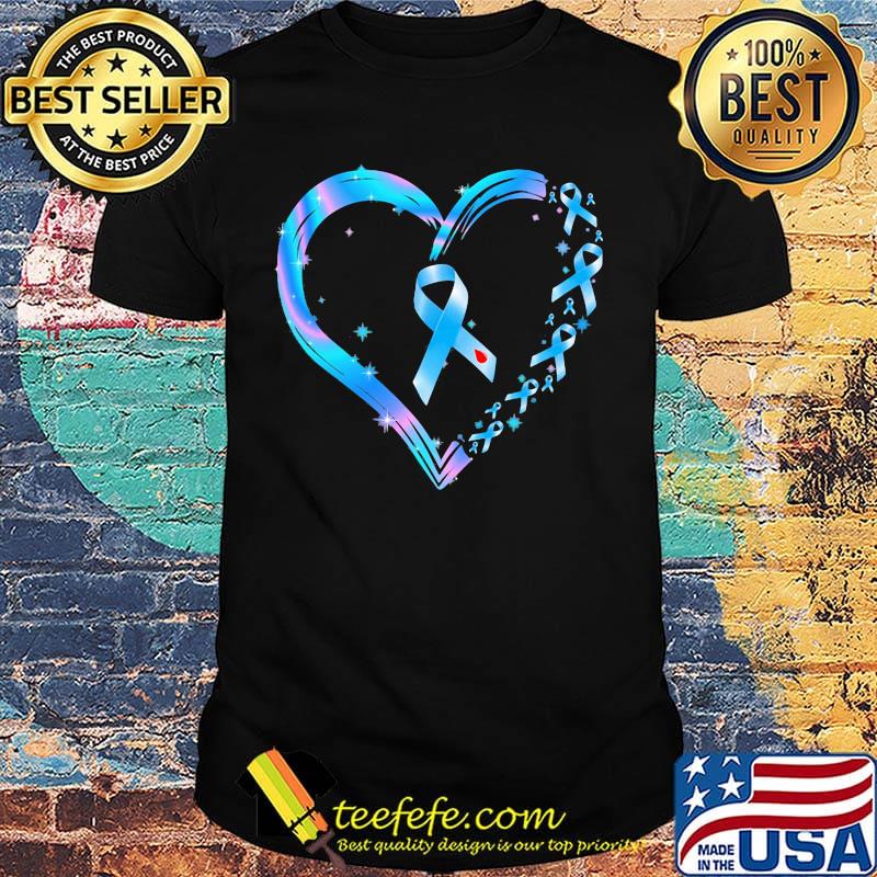 Heart Breast cancer blue shirt