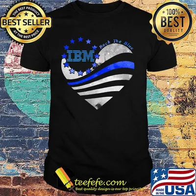 Heart ibm logo back the blue american flag happy independence day shirt