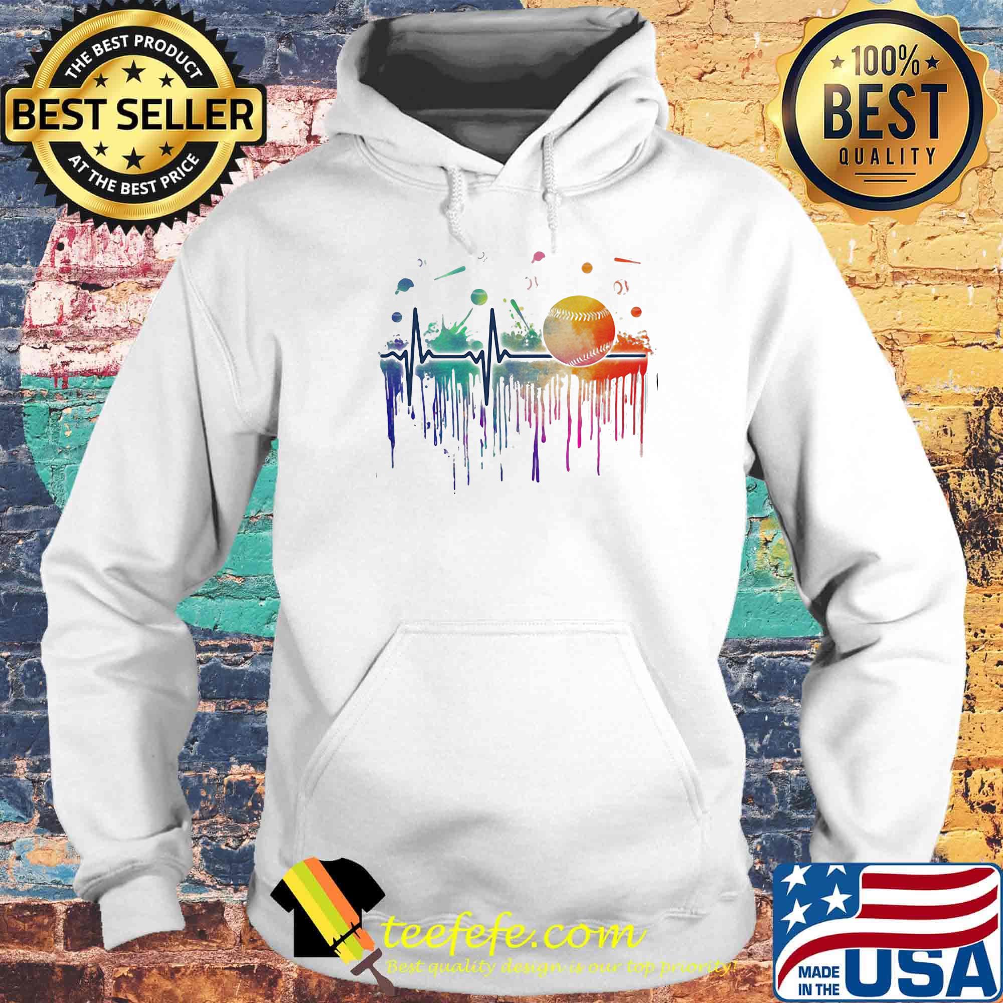 Heartbeat Baseball Stick Color Shirt Hoodie Heartbeat Baseball Stick Color Shirt Hoodie