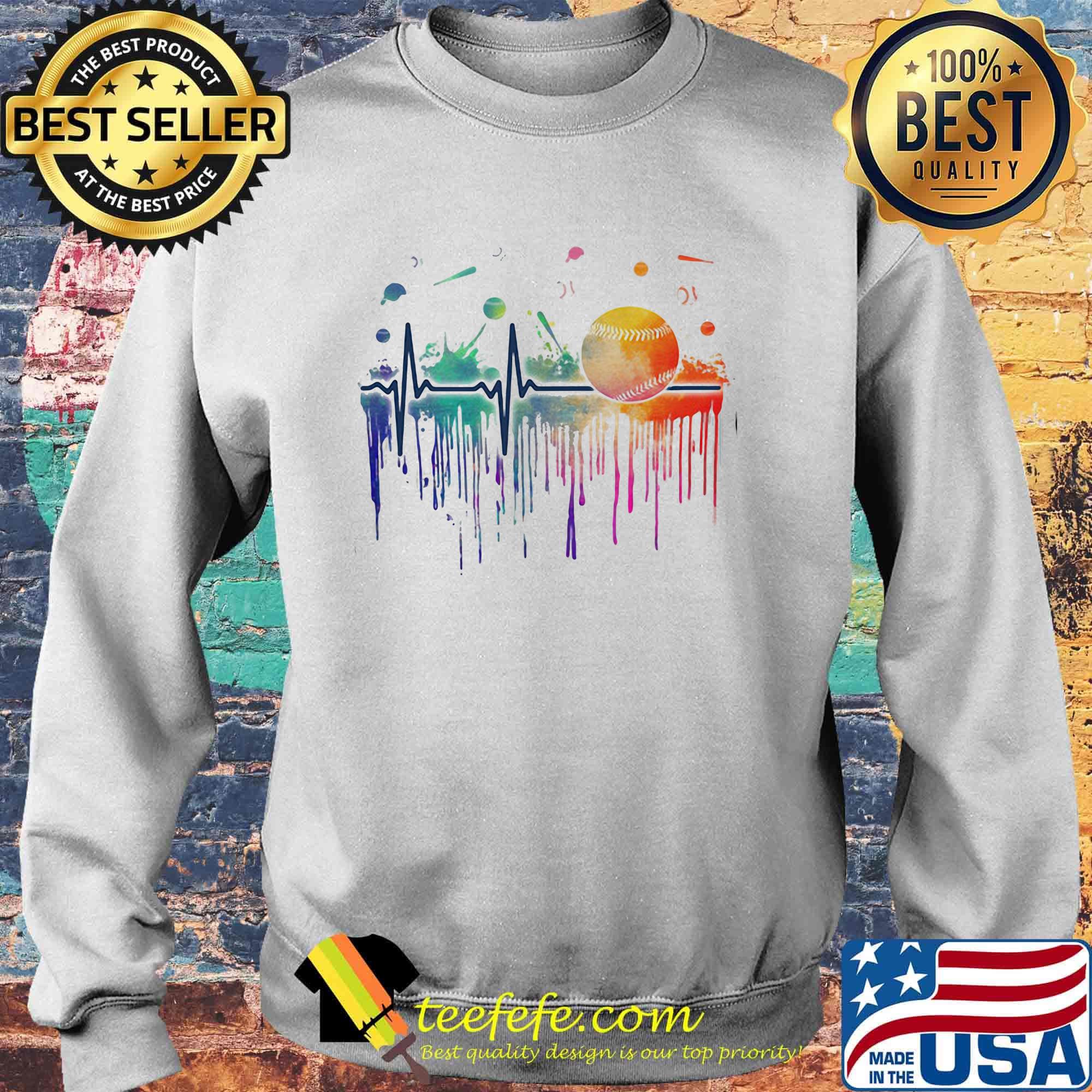 Heartbeat Baseball Stick Color Shirt Sweater Heartbeat Baseball Stick Color Shirt Sweater