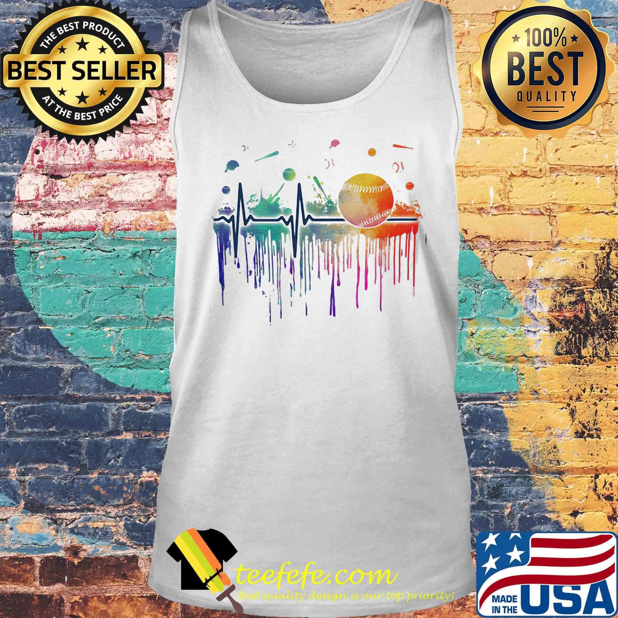 Heartbeat Baseball Stick Color Shirt Tank top Heartbeat Baseball Stick Color Shirt Tank top