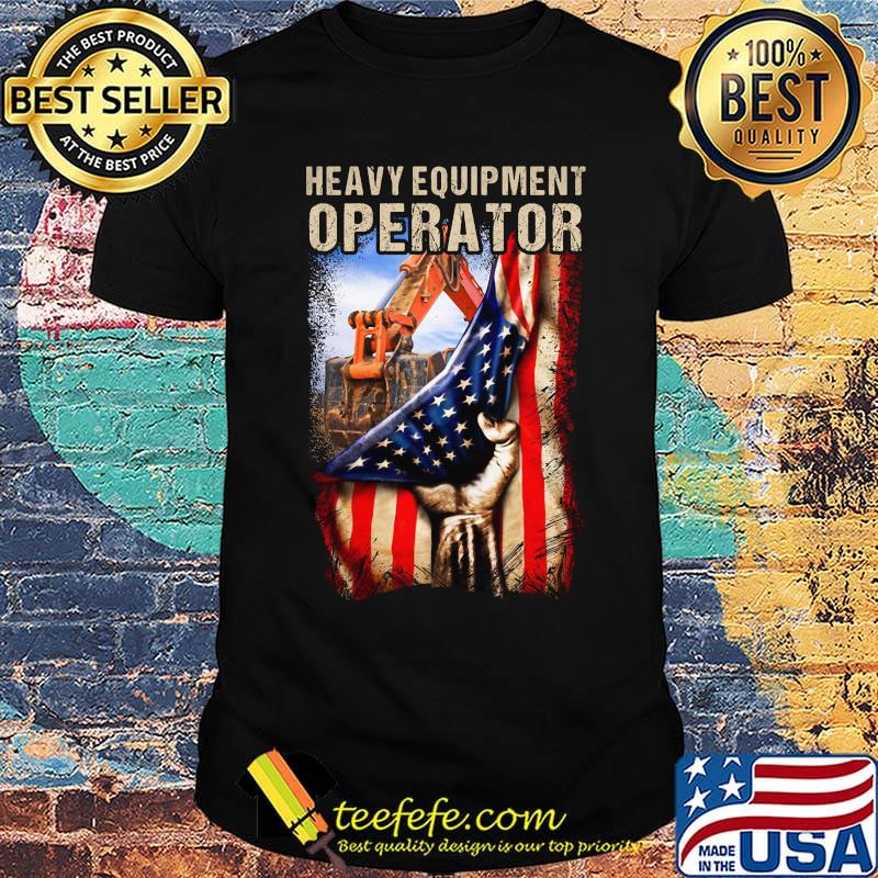 Heavy equipment operator american flag independence day shirt